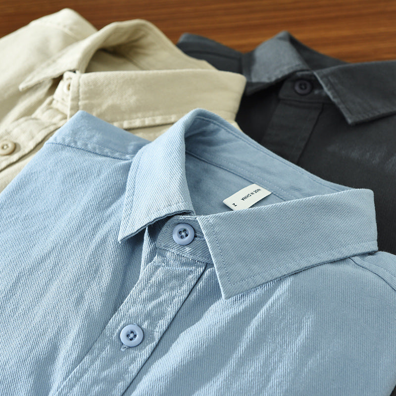 Casual Long Sleeve Loose Cotton Mens Shirt