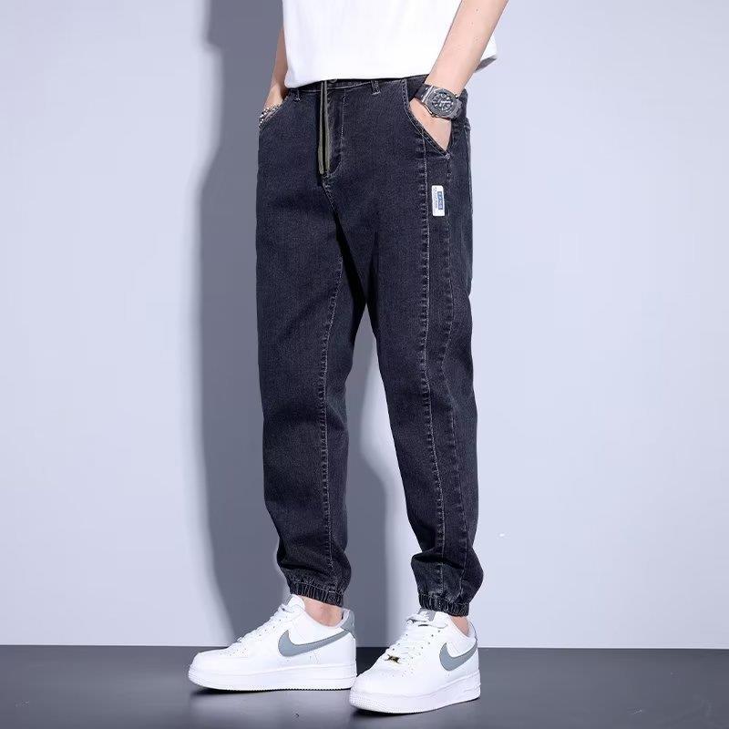 Drawstring Elastic Beam Foot Type Men's Jeans