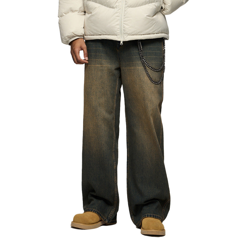 Men's Clothing Street Three-dimensional Cutting Jeans