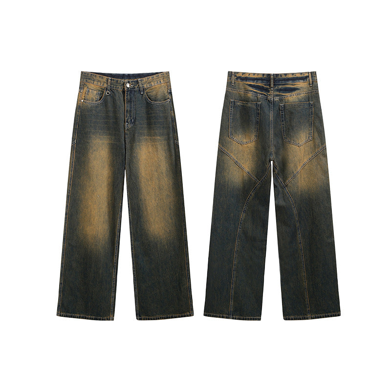 Men's Clothing Street Three-dimensional Cutting Jeans