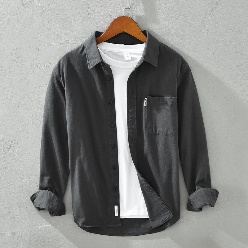 Casual Long Sleeve Loose Cotton Mens Shirt
