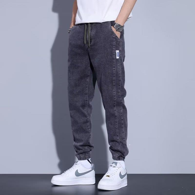 Drawstring Elastic Beam Foot Type Men's Jeans